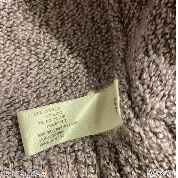 Carolyn Taylor Womens Turtleneck Knit Sweater Size XL Color Purple/Black - Picture 7 of 7